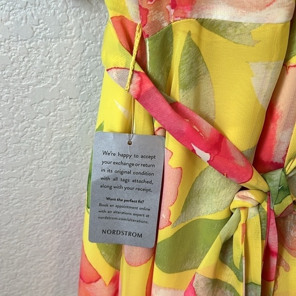 Eliza J Floral Halter Neck High Low Dress In Yellow - Picture 7 of 14